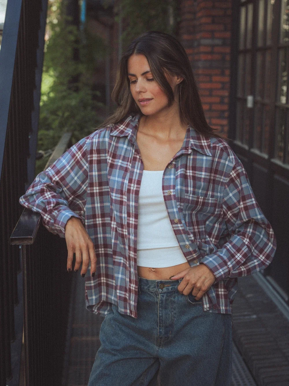 Oversized Statement Check Shirt