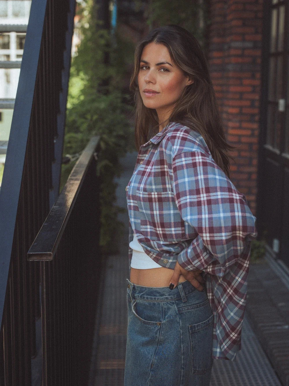 Oversized Statement Check Shirt