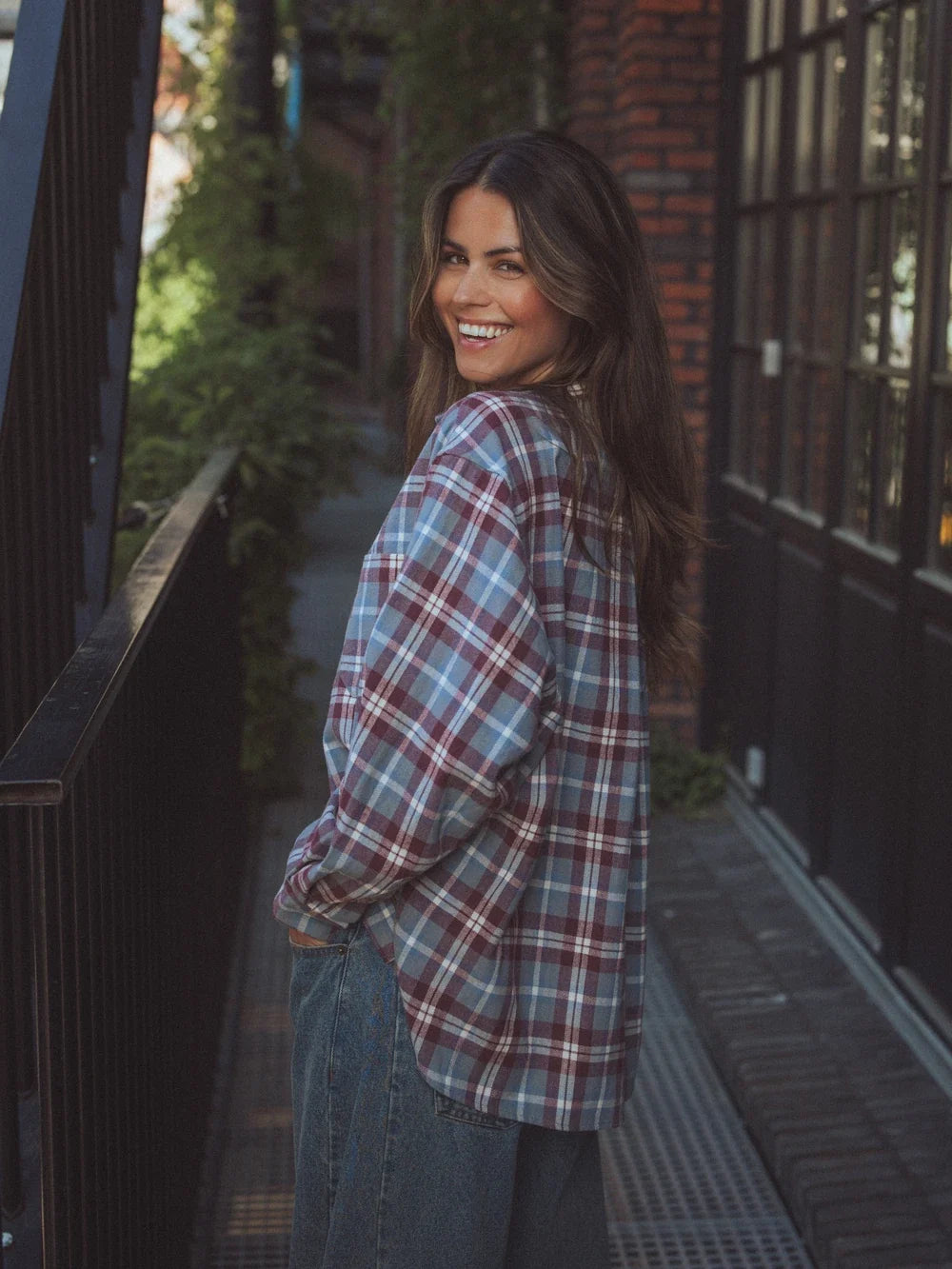 Oversized Statement Check Shirt