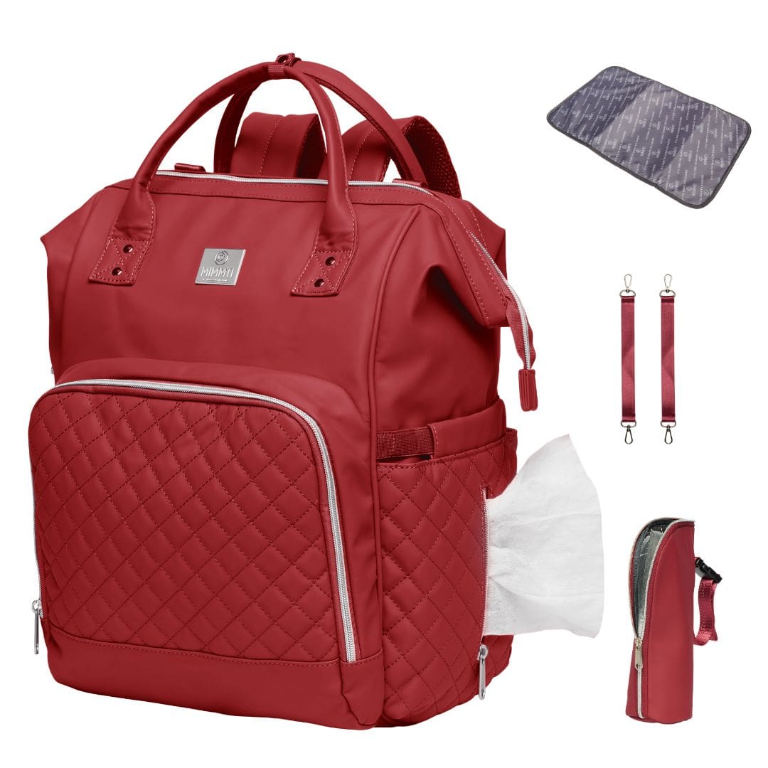 MIMMTI® 2.0 Leren Luiertas, Gezinstas, Reistas