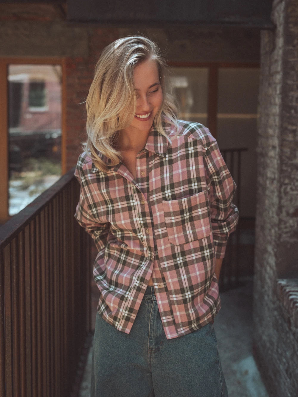 Oversized Statement Check Shirt