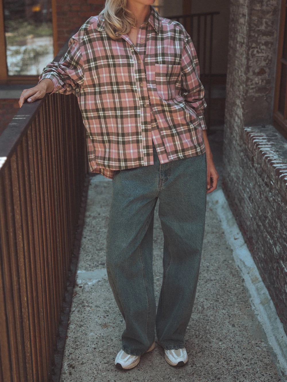 Oversized Statement Check Shirt