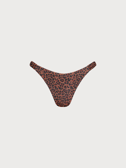 Leopard Print Lurex Bikini Bottom