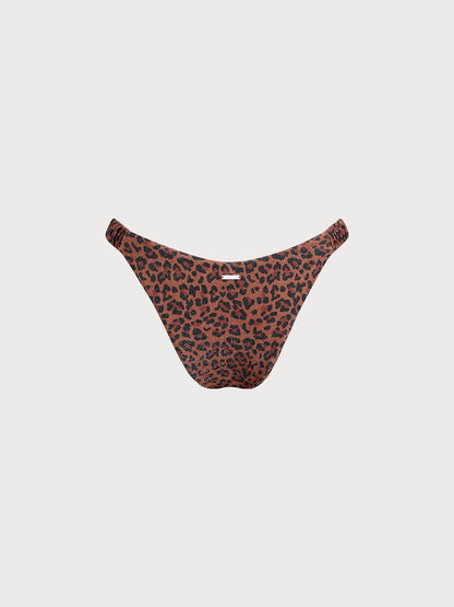 Leopard Print Lurex Bikini Bottom
