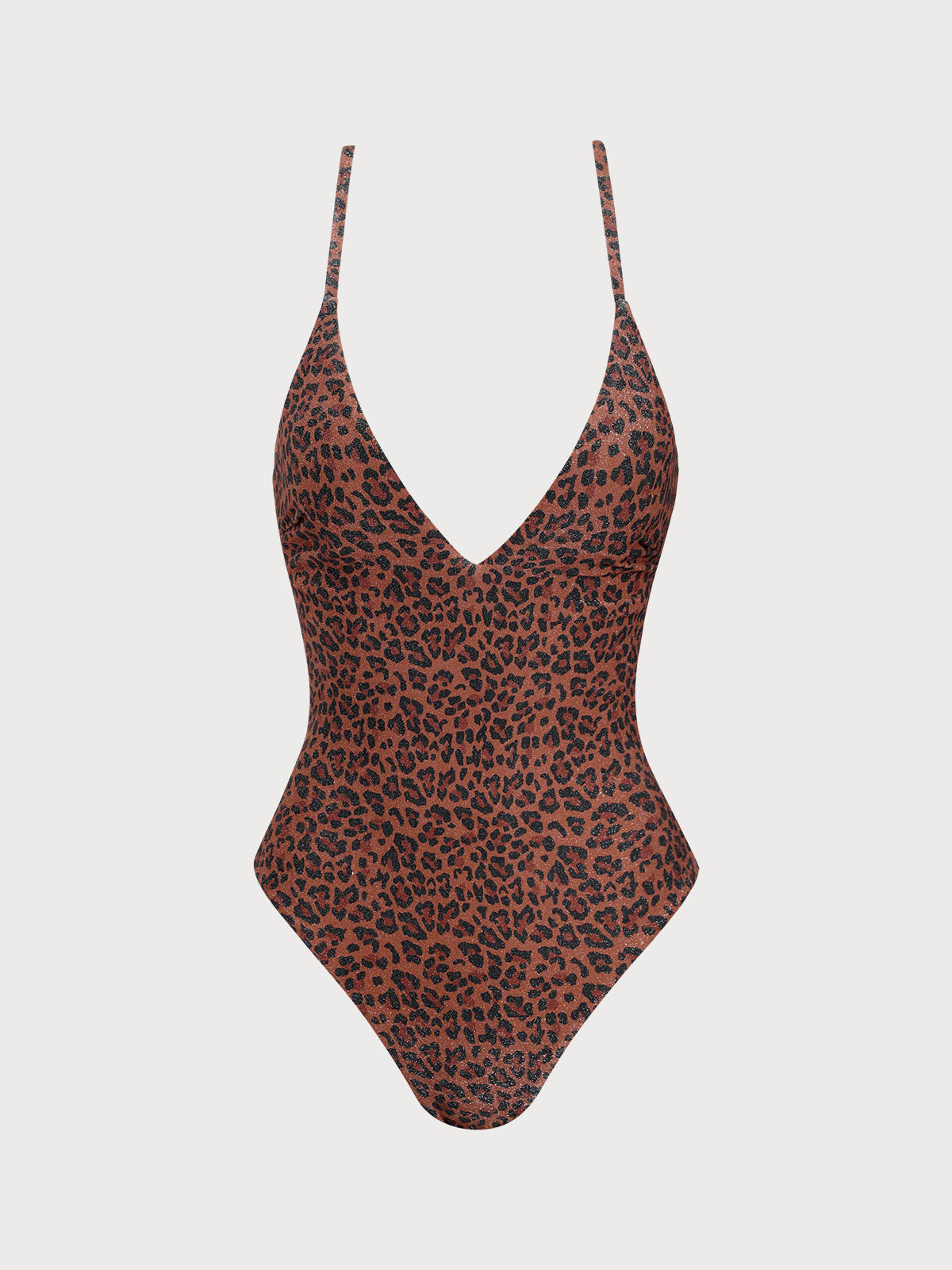 Leopard Print Lurex One-Piece Swimsuit